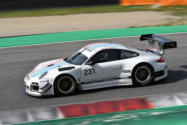 Mugello Circuit Włochy Września 2021 Porsche 997 Gt3 Akcji Torze — Zdjęcie stockowe