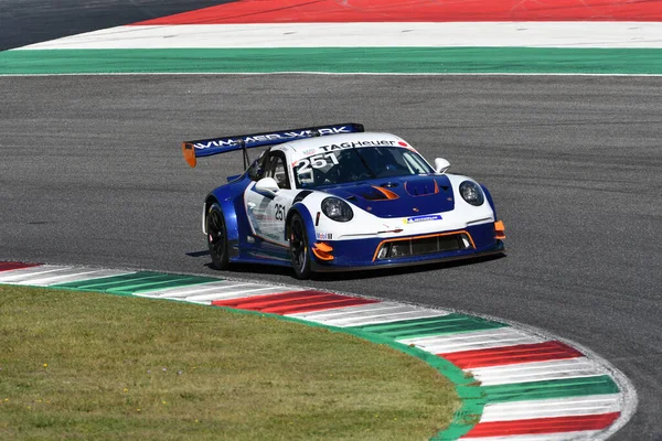 Circuito Del Mugello Italia Settembre 2021 Porsche 911 Gt3 Azione — Foto Stock