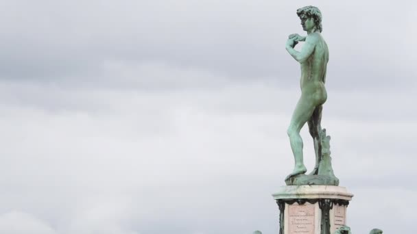 Escultura David Piazzale Michelangelo Florencia Toscana Italia — Vídeo de stock