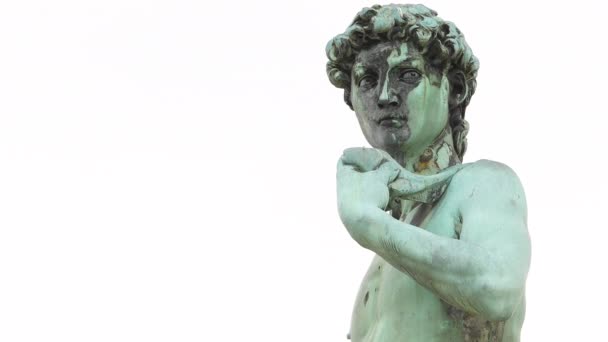 토스카나의 피렌체에 피아제 미켈란젤로에 다비드의 조각상 이탈리아 — 비디오