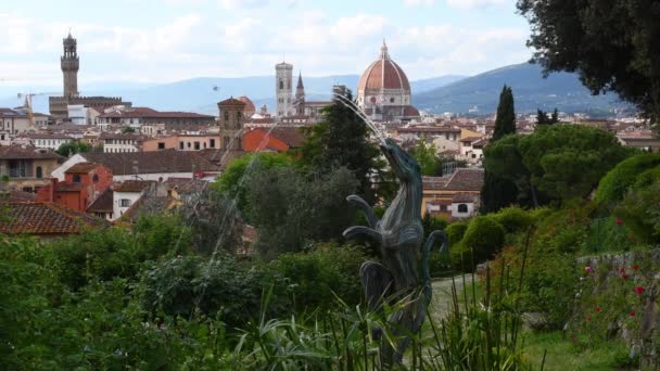 Katedra Santa Maria Del Fiore Widziana Słynnego Ogrodu Różanego Florencji — Wideo stockowe