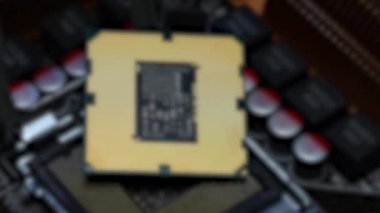 İşlemcinin ayrıntıları PC Ana Kart Soketi üzerinde. Odaklanmayı ayarla