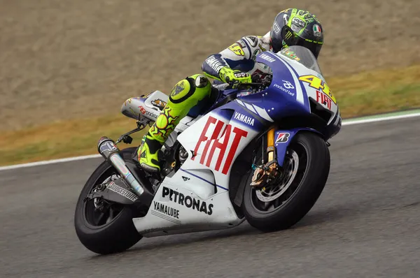 Mugello Włochy Maja 2009 Włoski Zawodnik Yamaha Valentino Rossi Sesji — Zdjęcie stockowe