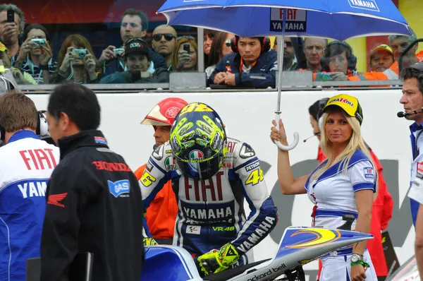 Mugello Italië Mei 2009 Italiaanse Yamaha Renner Valentino Rossi Startopstelling — Stockfoto