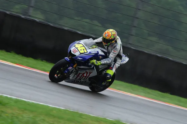 Mugello Maggio 2008 Valentino Rossi Pilota Italiano Della Yamaha Azione — Foto Stock