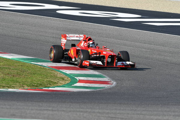 Scarperia, Mugello - 19 November 2021: Ferrari F1 F138 year 2013 ex Fernando Alonso in action at the Mugello Circuit during Ferrari World Finals 2021 in italy.