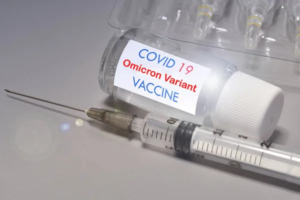 Вакцина Від Covid Omicron Шприц Вакцина Лікування Коронавірусної Коваріації — стокове фото