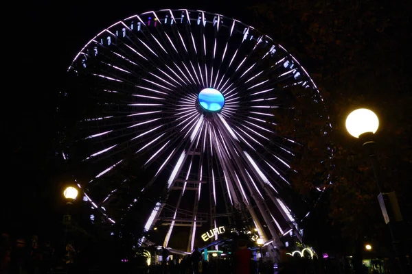 Florence December 2021 Christmas Holidays Illuminated Ferris Wheel Christmas Park — Stock Photo, Image