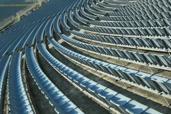 Rijen Lege Stadionstoelen Tijdens Covid Pandemie — Stockfoto