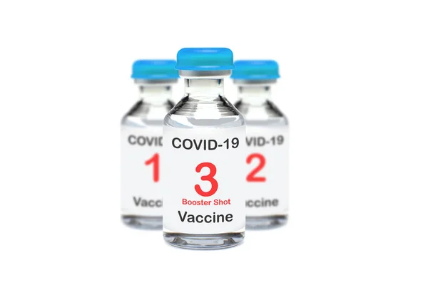 Covid 19ワクチンブースター投与量 ウイルスに対する戦いCovid 19コロナウイルス ワクチンおよび予防接種 病気医療科学ワクチンブースターのコンセプト — ストック写真