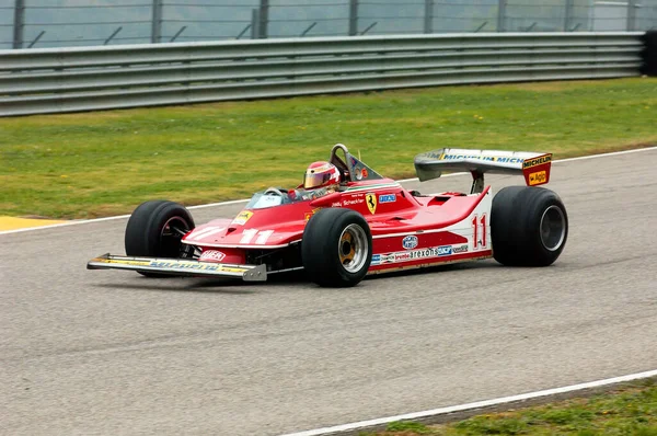 Scarperia, 21 Ekim 2005: Tarihsel Ferrari F1 312T4 ile bilinmeyen koşu 1979 Dünya Finalleri sırasında Jody Scheckter, Ferrari 2005, Mugello Pisti