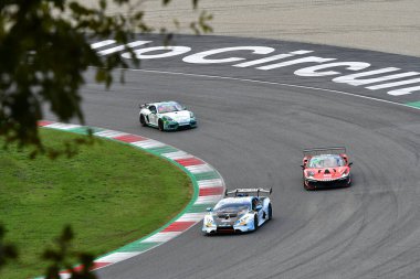 Mugello Circuit, Italy - October 8, 2021: Lamborghini Huracan Supertrofeo of Team FFF RACING TEAM drive by Luciano Privitelio - Donovan Privitelio in action during Race of Italian Championship GT in Mugello Circuit.