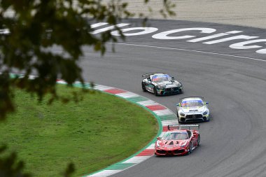 Mugello Circuit, Italy - October 8, 2021: Ferrari 488 Challenge Evo of Team BEST LAP drive by Maurizio Pitorri - Gianluigi Simonelli action during Race of Italian Championship GT