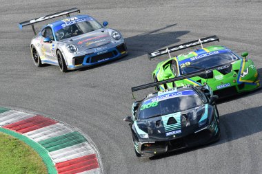 Mugello Circuit, Italy October 8, 2021: Ferrari 488 Challenge Evo of Team KESSEL MOTORSPORT drive by Nicol Rosi - Andrea Fausti during Race of Italian Championship GT