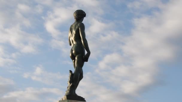Флоренція Площа Мікеланджело Бронзова Скульптура Давида Мікеланджело Звернена Флоренції Проти — стокове відео