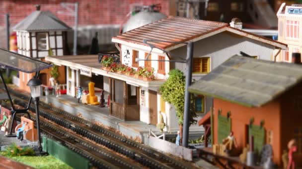 Firenze Gennaio 2022 Trenino Modello Miniatura Ferrovia Modello Modello Miniatura — Video Stock