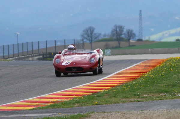 Scarperia Mugello Marca 2008 Nieznana Jazda Maserati 250 Rok 1955 — Zdjęcie stockowe