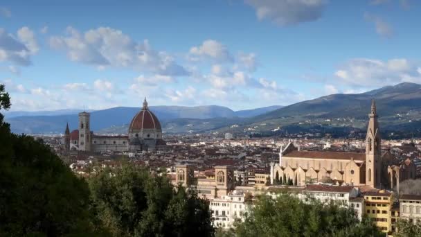 Paisaje Urbano Ciudad Florencia Desde Plaza Miguel Ángel Con Catedral — Vídeo de stock