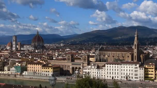 Cityscape Města Florencie Michelangelova Náměstí Katedrálou Santa Maria Del Fiore — Stock video