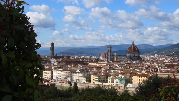 Bela Vista Cidade Florença Partir Praça Michelangelo Com Famosa Catedral — Vídeo de Stock