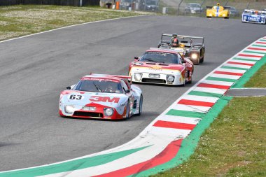 Scarperia, 3 Nisan 2022: Ferrari 512 BB LM Le Mans 1979 3M Mugello Classic 2022 'de İtalya' daki Mugello Pisti 'nde eylem halindeydi..