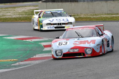 Scarperia, 3 Nisan 2022: Ferrari 512 BB LM Le Mans 1979 3M Mugello Classic 2022 'de İtalya' daki Mugello Pisti 'nde eylem halindeydi..