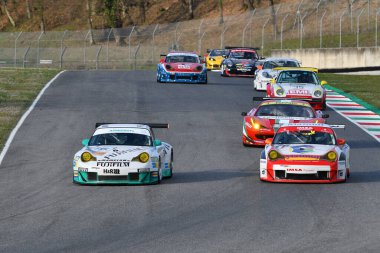 Scarperia, 3 April 2022: Porsche 996 GT3-RSR year 2006 in action during Mugello Classic 2022 at Mugello Circuit in Italy.