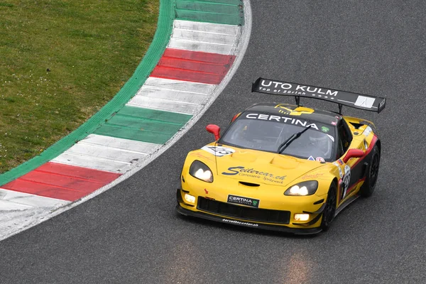 Scarperia Kwietnia 2022 Chevrolet Corvette Z06R Rok 2007 Akcji Podczas — Zdjęcie stockowe