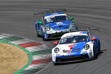 Scarperia, 17 July 2022: Porsche 992 GT3 Cup in action during Race of 