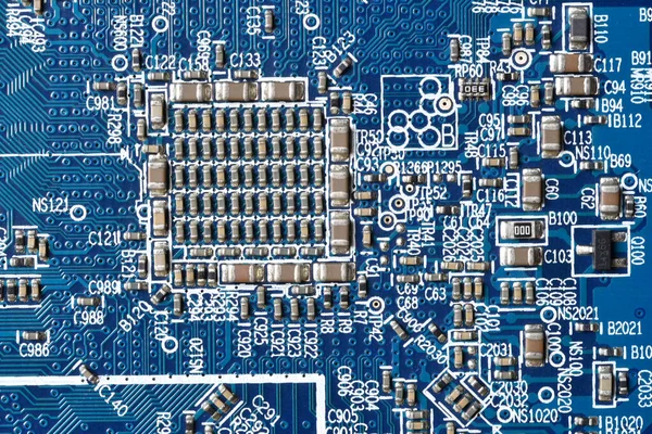 Detail Electronic Components Microchips Video Card Latest Generation Computer Video — Stockfoto