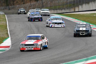 Scarperia, 3 April 2022: Ford Capri 2600 RS 1973 driven by unknown in action during Mugello Classic 2022 at Mugello Circuit in Italy.