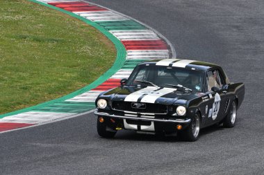 Scarperia, 3 April 2022: Ford Mustang 289 1965 driven by unknown in action during Mugello Classic 2022 at Mugello Circuit in Italy.