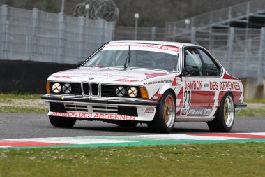 Scarperia, 3 April 2022: BMW 635 CSi Gr. 2 1983 driven by unknown in action during Mugello Classic 2022 at Mugello Circuit in Italy.