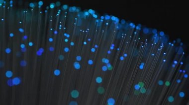 Bokeh 'li fiber optikler renk değiştirir. Seçici odak.