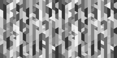 Soyut duvar kağıdı. Kusursuz çokgen desen. Yüzeyin soyut geometrik dokusu. Döşemeli arka plan. Siyah beyaz illüstrasyon