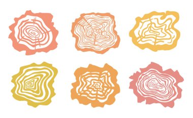 El çizimi ağaç halkaları. Ağacın çapraz kesimi. Serbest sanat