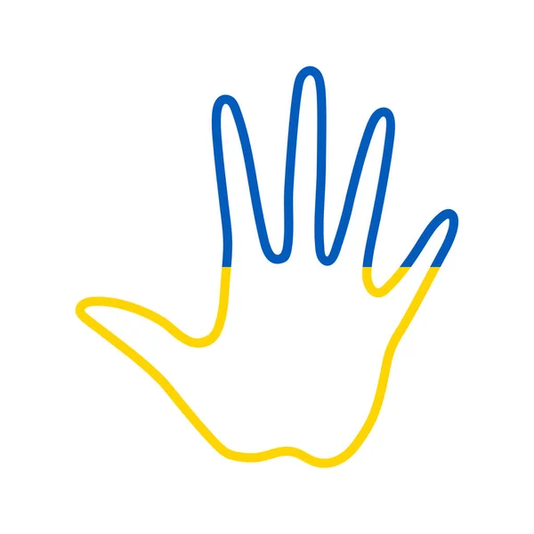 Cores Bandeira Ucraniana Forma Mão Sobre Fundo Isolado Bandeira Ucrânia — Vetor de Stock