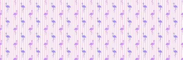 Бесшовные Полосатые Обои Фламинго Мультяшные Птицы Печать Полиграфии Рубашек Текстиля — стоковый вектор