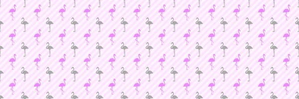 Kusursuz Soyut Duvar Kağıdı Flamingolu Hoş Bir Arka Plan Çizgili — Stok Vektör