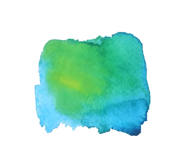 Kleurrijke Aquarelvlek Geïsoleerd Wit Gekleurde Vlek Aquarelvlek Verf Inkt Vlekken — Stockvector