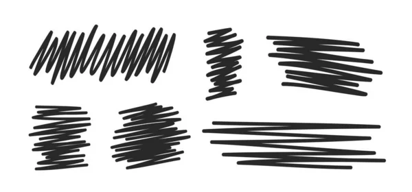 手绘孵化的形状 摘要孵化器 很脆弱的元素 手写字板 黑白插图 — 图库矢量图片