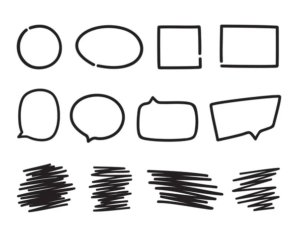 Eléments Infographie Sur Fond Blanc Isolé Signes Symboles Dessinés Main — Image vectorielle