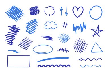 Beyaz arka planda renkli yumurtalar. Çizim dersinde basit çizimler. Sanat okulu. El çizimi kalıplar. Tükenmez kalemle serbest sanat. Renkli resimleme