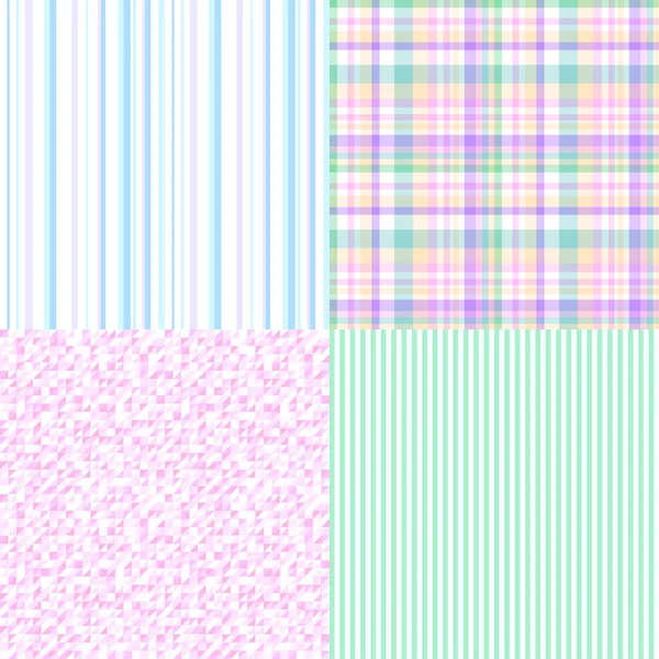 Set Van Naadloze Veelkleurige Patronen Abstracte Verzameling Van Geometrische Texturen — Stockvector