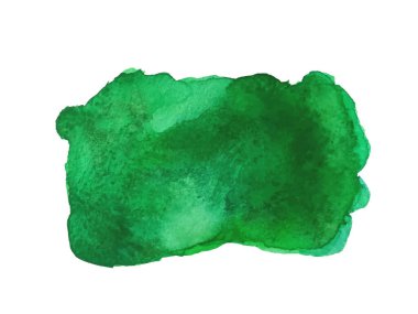 İzole edilmiş beyaz üzerinde renkli bir nokta. Renkli leke. Suluboya lekesi. Boya ve mürekkep lekeleri. Parlak bulanık leke. Moda etiketi fırça darbesi arka planı