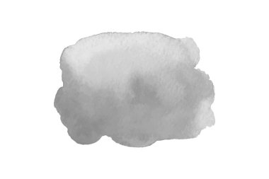 Gri su rengi. El çizimi boya lekesi. Suluboya sanat eseri. Sanatsal mürekkep pankartı. Kova boyası. Siyah beyaz illüstrasyon