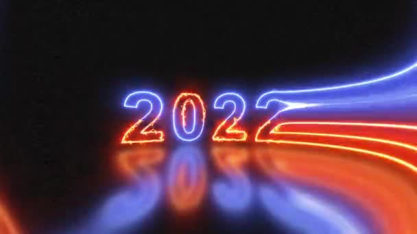 4k πολύχρωμο φωτεινό 2022 σημάδι — Αρχείο Βίντεο