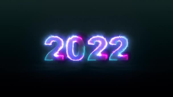 4k colourful bright 2022 sign — Stock Video