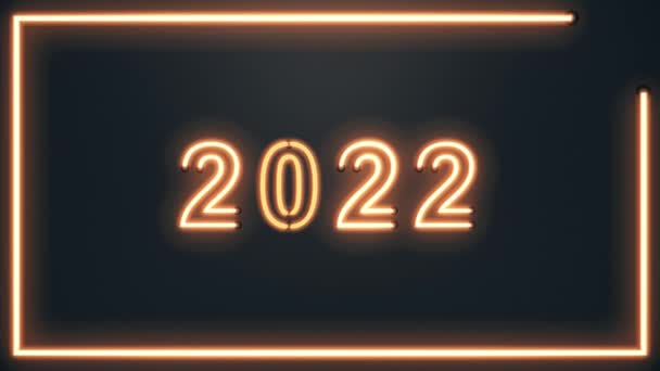 Sinal 2022 brilhante colorido de 4k — Vídeo de Stock