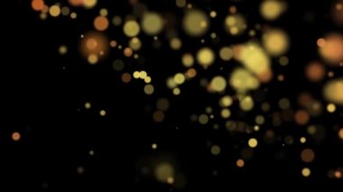 Bokeh altın ışıklarıyla animasyon örtüsü, pürüzsüz döngü.